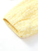 Women Yellow Jacquard Bomber Jacket Round Neck Zipper Long Sleeve Loose Cropped Coat Lady High Street Daily Outerwear