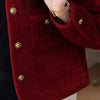 Women's Jacket Spring Autumn Red Tweed Small Fragrance Coat Short Blazers Korean Elegant Female Tops Outerwear