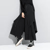 Korean Woman Pants Black Loose False Two-piece Wide Legs Pants Ladies Casual Streetwear Hurajuku Trousers Ladies
