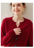 Spring Women's Cardigan 100% Cashmere Knitted Sweater Chic Tops Cashmere Coat Casual O-Neck Loose Women Cardigan