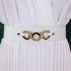 Elegant Dresses Woman V Neck Full Sleeve Pleated Mid Calf Belt Waisted African Female Birthday Party Dress