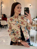 Chic Print Blazer Skirt Women Set O-neck Long Sleeve Single Breasted Female Coat Hip Package Skirts Autumn Winter Lady Suit