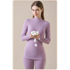 Women's Cashmere Silk Thermal Underwear Thermal Tops Warm Pants Thickened Solid Color Half Turtleneck Long Sleeve Winter Clothes