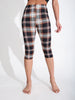 Women Minimalist Checkered Leggings Sports Yoga Pants Vacation Travel Outdoor Camping Cycling Tights Unique Capri Pants