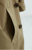 Classic Khaki Color Padded Thickened Trench Coat, Mid-Length British Style Jacket for Women, Fall/Winter