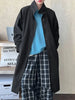 Office Lady Trench Coat Solid Color Lapel Long Sleeves Single Breasted Loose Windbreaker Spring Autumn 2DA8844