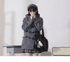 Ladies Coats Autumn/Winter Thickened Warm Solid Hooded Single Row Cow Horn Button Academy Style Woolen Coat Women's Clothing