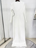 High Street Designer Women's Long Sleeve Crystal Diamonds Beaded Long Maxi Dress