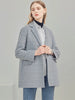 Handmade 90%Wool Women Plaid Blazer Coat Elegant Chic Wool Blend Khaki Blue Winter Coats