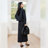 Women's Vintage Elegant Denim Skirt Set Long Sleeve Lapel Denim Jacket Split A-line Skirt Office Lady Denim Suits M8307