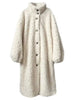 Winter Lamb Fur Long Warm Coat For Women Stand Collar Solid Color Single Breasted Loose Fit Clothing 2VV234