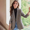 Women's Autumn Winter Long Sleeve Blazer Coats Vintage Thick Woolen Jackets Notched Elegant Outerwears Female Clothes