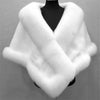 White Fur Shawl Jacket Women's Autumn Winter Faux Mink Fox Fur Dress Cheongsam Cloak Coats Thicken Warm Short Outwear