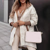 Winter Hooded Loose Solid Color Zipper Cotton Jacket Women Quilted Puffer Coat Fleece Lined Long Warm Irregular Hem Outerwear