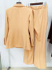 High Street Designer Suit Set Women's Career Double Breasted Blazer Flare Pants Suit 2pcs