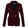 Brand Spring Women Slim Velvet Blazer Jacket Double Breasted Simple Lady Blazers High Grade OL Clothing