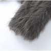 Chic Grey Fluffy Faux Fur Jacket Women Elegant O Neck Long Sleeves Cropped Coats Autumn Winter Lady High Street Outwears