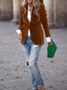 Women's Gold Velvet Blazer, Office Lady Spring Autumn Foreign Atmosphere, Red Blazers Suit, OL Professional Wear