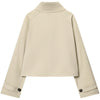 Waterproof Crop Jacket Women's Jacket Autumn Casual Beige Short Windbreaker Long Sleeve Outerwears Button Trench Coat