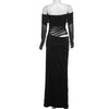 Slash Neck Dress Women Chic Elegant Sexy Patchwork Mesh Ruched Hollow Birthday Party Clubwear Vacation Vestidos