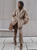 Autumn Winter Women’s Faux Mink Fur Coat Striped Thickened Plush Jacket Loose Fit Outerwear Seller Coat