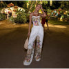 Women's Floral Print Three Piece Set Blazer Corset Top Wide Leg Pant Spring Lady Casual Daily Vacation Party Outfit