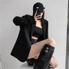 Black Blazer for Women Korean Sping Loose Office Wear Lady Casual Blazers Long Sleeve Single Button Outerwears