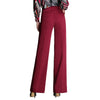 Women Wide Leg Office Pants High Waist Ladies Pants Black Formal Straight Trousers