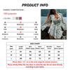 White Print Women's Dress Elegant V-Neck Ruffled Long Sleeve Dresses Autumn High Waisted Pleated Mini Dresses