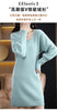 Autumn Winter 100% Mink Cashmere Knit Long Skirt Women Scoop Neck Knee-length Dress Casual Warm Jumper Cashmere Base Shirt Top