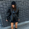 Crocodile Embossed Faux Leather Blazer Lapel Collar Long Sleeve Slim Waist Single Breasted Women Jacket Autumn Chic Coat