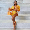 Women Serpentine Button Up Side Split A-line Mini Skirt Suit and Blazer Top Two 2 Piece Set Outfits Autumn Clothing