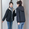 Add Velvet Padded Coat Women Winter Hooded Outerwear Ladies Warm Cotton-Padded Jacket Overcoat Short Female Top