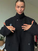 Stand Collar Cropped Blazer Single Breasted Pocket Loose Short Suit Jacket Women Minimalist Casual Crop Suit Outerwear