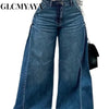 Women Streetwear Washed Denim loose Pants Jeans Autumn Winter Loose Safari Style Cargo Harem Hip Hop Jean