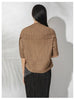 Pleated Spring Women's Cardigan Short Coat Chic Outerwear Unique Design Laeple Half Sleeve Jackets