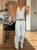 Women Casual Solid Color Wide Leg Pants Versatile High Waist Jeans Lady Autumn Winter Commute High Street Clothes