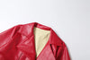 Crop Jacket Women PU Fall Wild Deep V-Neck Elegant Belt Buckle Zip Full Sleeve Streetwear Office Classic Coat