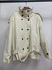 Loose Spliced Lace Up Trenchs for Women Stand Neck Long Sleeves Patchwork Double Breasted Trench Female