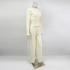 Fall Winter Knitted Suit Solid Cardigan Top Women's O neck Knitted Sweater Straight Trousers Two Piece Set Casual
