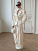 Elegant Suit jacket Female Patchwork V-Neck Lace-Up Commute Long Sleeve Autumn Coat For Women Bandage Suit