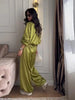 Casual Coats Pants Sets Women Loose Long Sleeves Single Breasted Elastic Waist Knot Suits Female Spring Solid Set Lady