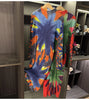 Pleated Floral Printting Women's Dress Autumn Long Sleeve Elastic Casual Famale Clothing 2DB4652