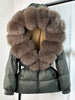 Lagabogy Winter Women Big Real Fox Fur Collar 90%White Duck Down Coat Female Streetwear Loose Hooded Warm Puffer Jacket