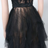 Women Mesh See Though Lace Patchwork Cascading Ruffles High Side Split Bodycon Maxi Dress Sexy Night Party Long Dresses
