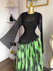 Women Print Full Sleeve O-neck Elegant Mesh Long Maxi Dress Fall Birthday Holiday Evening Sexy Party Dresses Vestidos