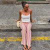 Colorful Striped Jeans Women's Long Pants Female High Street Low-waisted Pockets Denim Trousers Women's Holiday Outwear
