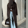 Women Faux Fur Overcoat Chic Lapel Long Sleeve Loose Fluffy Coat Lady Winter Warm Elegant Street Outerwear