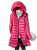 Outerwear Winter Women Korean Slim Remove Hooded Parka Down Jackets Long Light Thin Coat Puffer Jacket