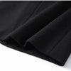 Black Tailored Long Coat Women Elegant Asymmetric Button Front Pockets Full Sleeve Criss-cross Neck Jacket Casual Outerwear